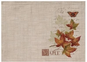 Harvest Maple Leaf Heritage Lace Table Placemat Made USA Autumn Fall - Picture 1 of 1