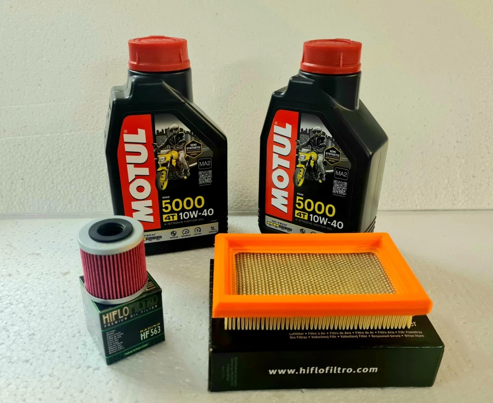 APRILIA TUONO 125 4T 2017-2022 MOTUL 10W-40 KIT DE SERVICIO FILTRO DE ACEITE Y AIRE HIFLO Foto 1 de 1