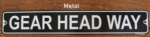 Gear Head Metal Street Sign Car Mechanic Decor Bar 3"x18" Made in USA - Picture 1 of 4