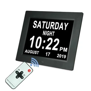 [Upgraded 10 Inch] Digital Day Calendar Clock Auto-Diming & 8 Alarms Options ... - Picture 1 of 7