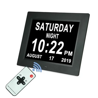 [Upgraded 10 Inch] Digital Day Calendar Clock Auto-Diming & 8 Alarms Options ... - Image 1 of 4