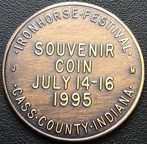 1995 Cass County Indiana Souvenir Coin - Ironhorse Festival, Uncirculated - Bild 1 von 2