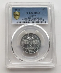 Algeria French 1916 5 Cemtimes PCGS MS65 Coin,UNC - Picture 1 of 2
