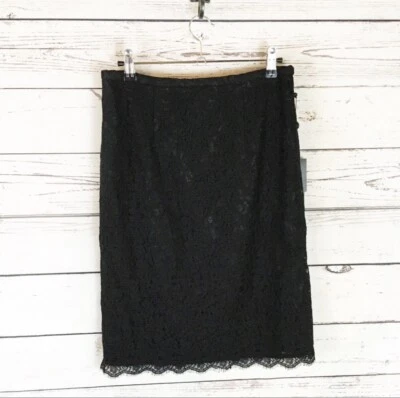Mujer Falda Lápiz Encaje Negro Adrianna Papell Forrada Talla 6 Nueva Con Etiquetas Foto 1 de 4