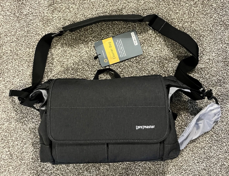 Promaster Cityscape 130 Courier Padded Camera Bag Charcoal Gray Black w Extras - Image 1 of 4