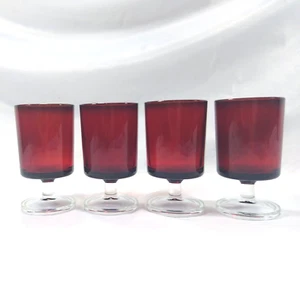 Rubin Rotweinkelch (4 Set) Luminarc ARC Verrerie D'Arques Frankreich 4 1/8" Fuß - Bild 1 von 12