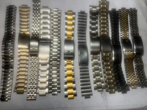 Correa de reloj para hombre 8mm-10mm acero inoxidable plata-oro diferentes tipos Germany - Imagen 1 de 13