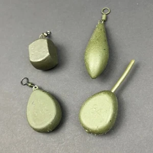 LEAD FISHING WEIGHTS 4 VARIOUS TYPES ALL IN GREEN - BEST VALUE FROM CARP KING - Picture 1 of 41