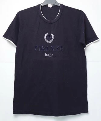 FIRENZE Italia Men Embroidery T-Shirt, ITALY Made, 100% Cotton & Good Condition  - Image 1 of 4