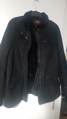 Womans Faux Suede  Jacket Size Large VG Condition, Fur Effect Lining - Image 1 of 4