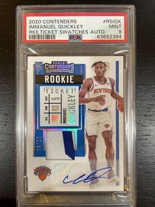 2020-21 Contenders Rookie Ticket Swatches Auto RPA Immanuel Quickley RC /10 PSA