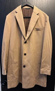 Saks fifth avenue tollegno 1900 wool top coat , beige/peanut color , 2XL READ ! - Picture 1 of 11