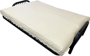 Ivory Leather Vinyl Full Futon Cover, Mattress Slipcovers, Bed Encasement - Picture 1 of 2