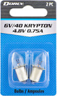Ampoule de remplacement Krypton à base baïonnette Dorcy 6 volts/4D-4,8 volts, 0,75A (41-1663),