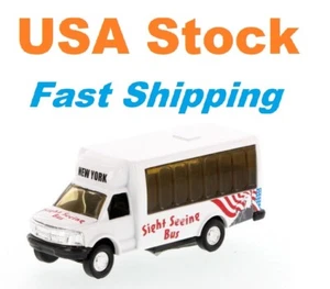 New York Tour Bus, Airport Shuttle Bus, Diecast Model Toy Car, 4 colors, 4.75" - Picture 1 of 30
