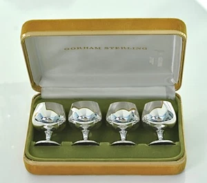 Set Of 4 Vintage Sterling Silver 955 Gorham Mini Cordial Chalice Shot Goblets - Picture 1 of 24