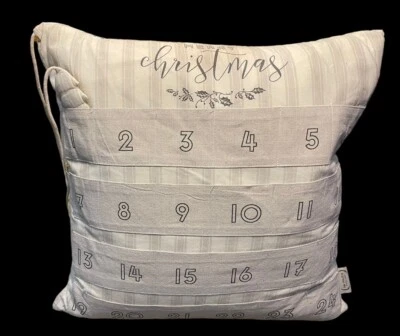 Rachel Ashwell La Pradera Feliz Navidad Adviento Almohada Shabby Chic Granja Foto 1 de 4