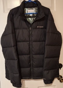 Columbia Omni wärmeisolierte gefütterte Herrenjacke durchgehender Reißverschluss Large schwarz - Bild 1 von 13