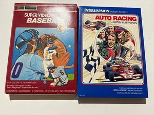 Intellivision Cartridge Sports lot of 2 (Baseball, Auto Racing) vtg 1980s - Picture 1 of 8