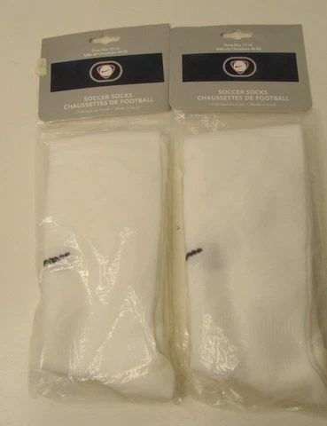 Lot of 2 Nike Park Game Stock White 2 pair RN 56323 Soccer Socks Shoe size 13-16 Cover