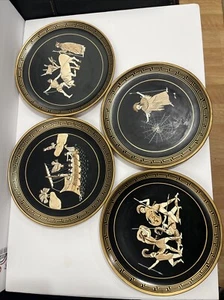 Special Fintias Handmade In Greece Set Of 4 Decorative Ceramic Plates 11” - Picture 1 of 12