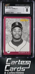 Ken Griffey, Jr. 1991 Leaf Studio #112 Seattle Mariners Hall of Fame CGC 8 - Picture 1 of 2