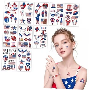 90pcs 4th of July Temporary Tattoos - USA American Flag Patriotic Red Classic - Picture 1 of 7
