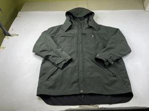 Carhartt C72 Evergreen Shoreline Waterproof Breathable Rain Jacket Hood Mens XL - Picture 1 of 9