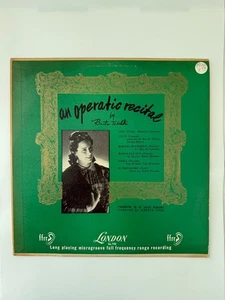 London LL.142 Operatic Recital by Renata Tebaldi 12" 33 RPM Record - Imagen 1 de 4