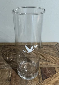 Vintage graue Gans Glas Rührkrug Karaffe weiße Gänse Logo 11" hoch - Bild 1 von 10