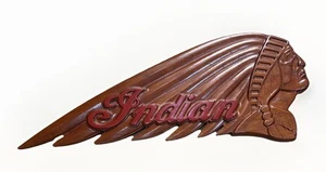Vintage Indian Motorcycle Holzschild Made in USA Mancave Bar Garage 19,5” x 8” Holz - Bild 1 von 6