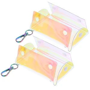 2pcs Coin Purse With Hook Change Bag Small Storage Pouch Business Card Holder - Picture 1 of 12