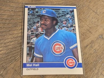 1984 Fleer #493 Mel Hall Chicago Cubs Nmmt - Image 1 of 3