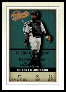 2002 Fleer Authentix Charles Johnson Florida Marlins #60 - Picture 1 of 2