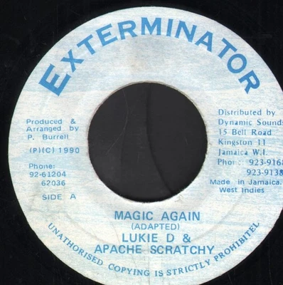 Lukie D & Apache Scratchy Magic Again 7" vinyl Jamaica Exterminator 1990 - Image 1 of 2