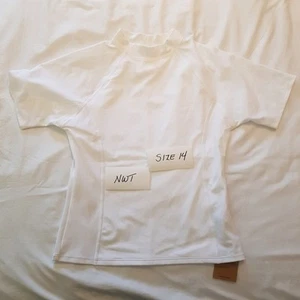 Lands End girls size 14 white short sleeved rash guard, NWT - Picture 1 of 3