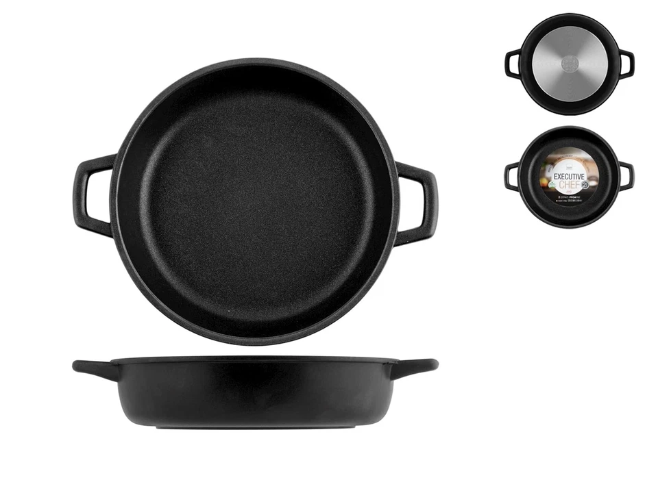 Home Granchef Tegame Antiaderente con 2 Manici, Alluminio pressofuso, Nero, 16 c - Immagine 1 di 1