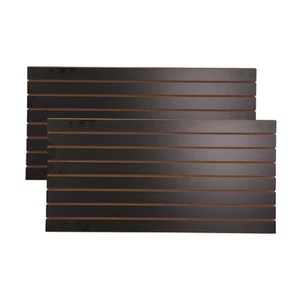 SSWBasics 4ft x 2ft Horizontal Black Slatwall Panels for Wall 24H x 48L Pack o - Picture 1 of 9