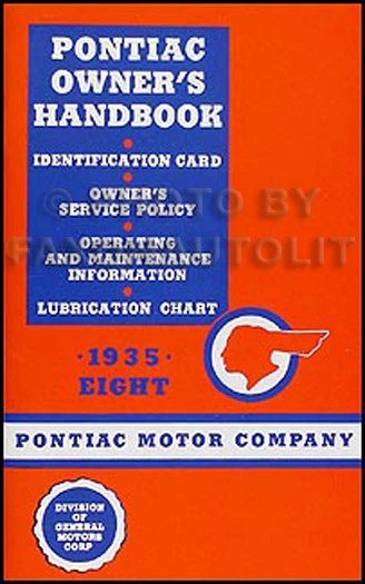 Manuale Del Proprietario Pontiac 8 Cilindri 1935 Guida Del Proprietario 35 Otto - Immagine 1 di 1