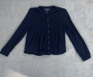 Polo Ralph Lauren Top Shirt Girls 5 Button Front Swing Pleated Blue Girls Size 5 - Picture 1 of 7