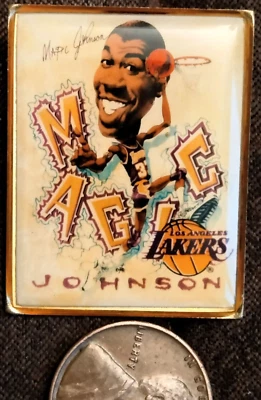 1990s Magic Johnson LA Los Lakers NBA With Signature New Pin - Image 1 of 2