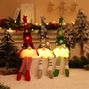 3 Pack Gnomes Christmas Decorations 17.8" Lighted Swedish Tomte Xmas Gnome Plush - Picture 1 of 6