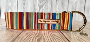 1.5" Pumpkin Handmade Fishtail Martingale Dog Collar Greyhound, Whippet, Lurcher - Picture 1 of 8