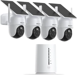 ARCCTV Security Cameras Wireless Outdoor System, 4 Cam-Kit, 4MP Solar, 64GB - Picture 1 of 10