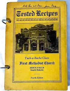 Vtg 1945 Sioux Falls South Dakota Community Cookbook First Methodist Church Ads! - Imagen 1 de 6