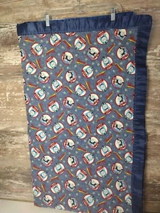 Handmade Quilted Thomas The Train Blanket Double Sided With Blue Satin Edges - Picture 1 of 8