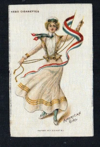 Silk tobacco cigarette card 1910 American Dancing Girl postcard size #108 - Picture 1 of 1