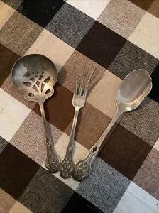 Vintage Lunt Chippendale Jelly Spoon,lemon Fork, Bonbon/nut Spoon Sterling - Picture 1 of 2