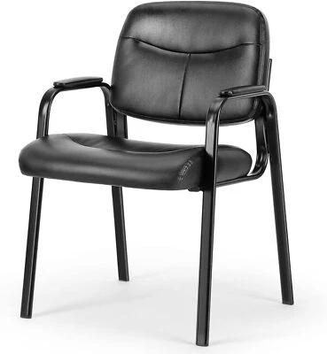 Office Guest Chair PU Leather Stationary Waiting Room Chairs Reception Chair - Image 1 of 4