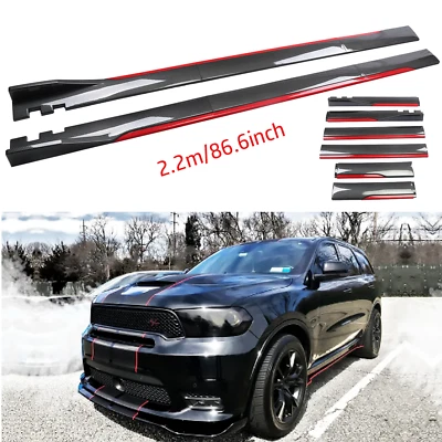 Carbon Fiber Look 86.6" Side Skirt Extension Spoiler Splitter For Dodge Durango — 第 1/4 张图片